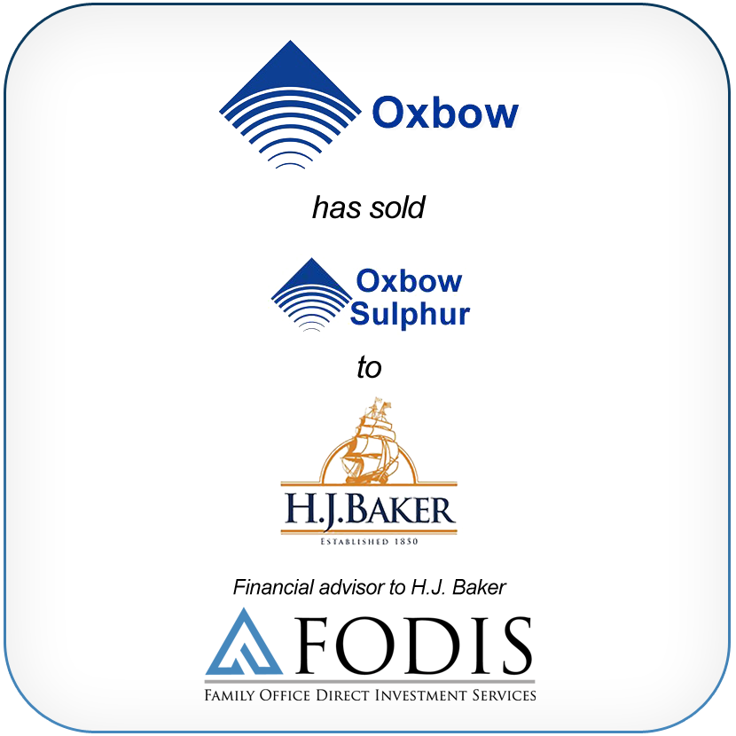 Oxbow has sold Oxbow Sulphur to H.J. Baker